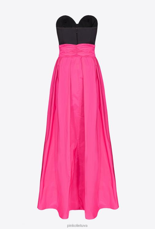 ilgos suknelės | DH06P135 dviejų dalių suknelė su žaidimų kostiumu Pinko juoda/fuksija
