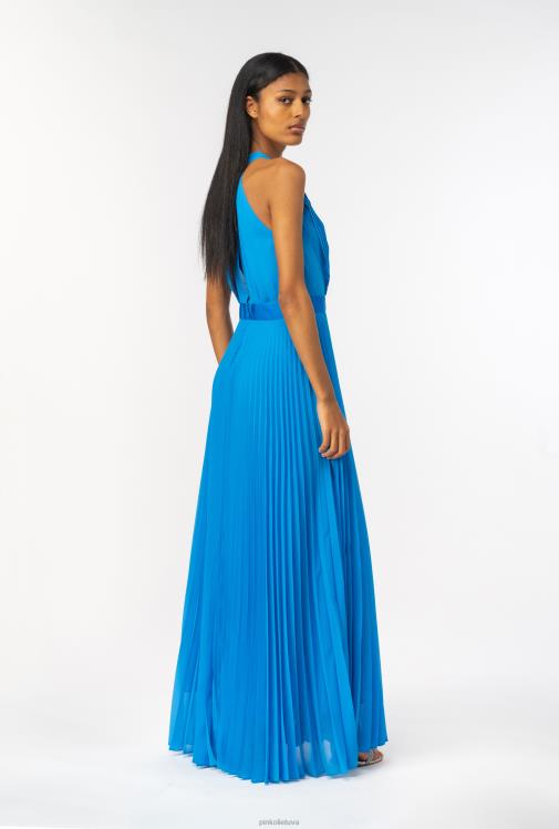 ilgos suknelės | DH06P148 ilga klostuota šifoninė suknelė Pinko direktorius mėlynas