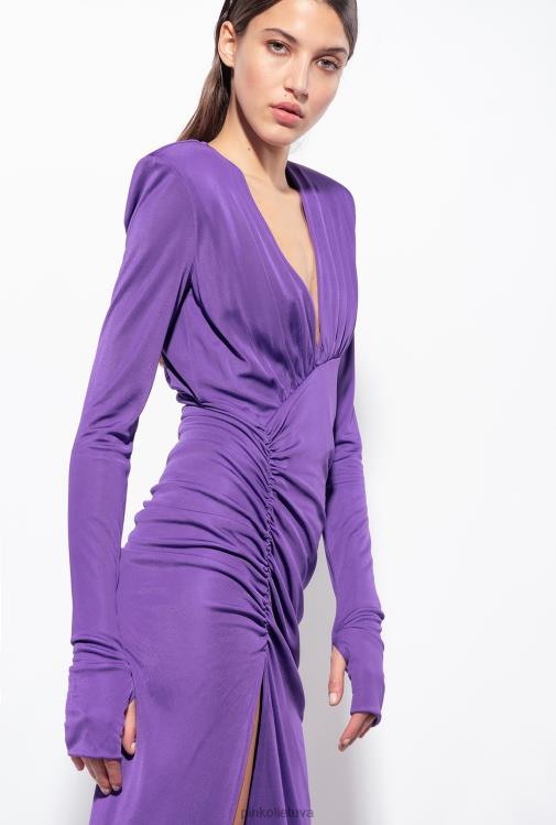 ilgos suknelės | DH06P167 blizgi suknelė ant vieno peties Pinko altas violetinė