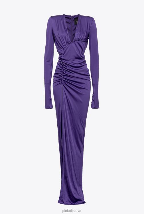 ilgos suknelės | DH06P167 blizgi suknelė ant vieno peties Pinko altas violetinė