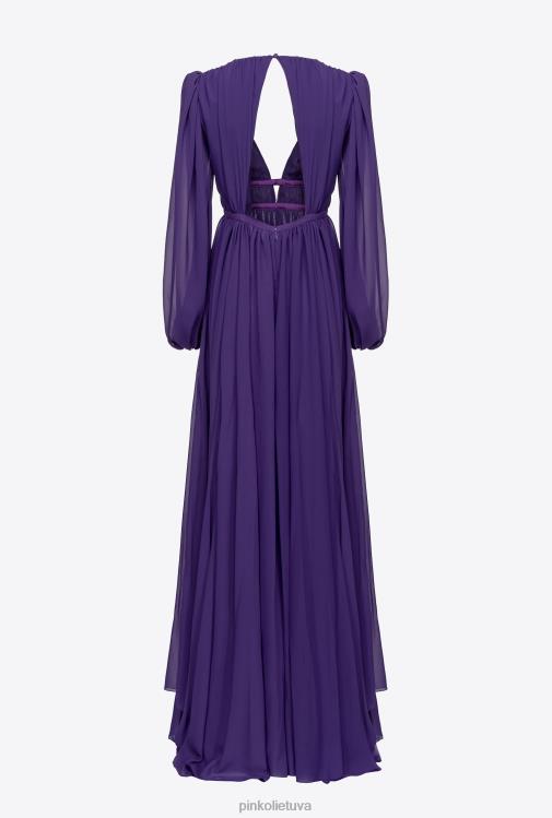 ilgos suknelės | DH06P183 ilga, elegantiška šifoninė suknelė Pinko altas violetinė