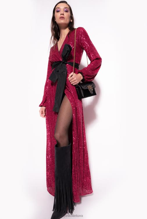 ilgos suknelės | DH06P196 blizgučiais apvelkama suknelė Pinko fuksija/pilka