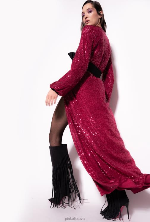 ilgos suknelės | DH06P196 blizgučiais apvelkama suknelė Pinko fuksija/pilka
