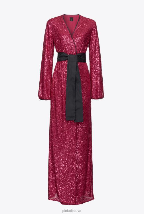 ilgos suknelės | DH06P196 blizgučiais apvelkama suknelė Pinko fuksija/pilka