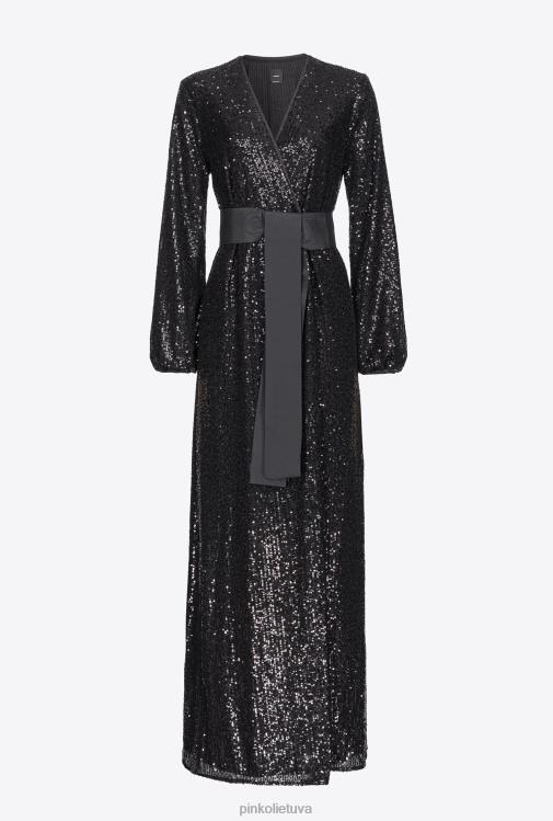ilgos suknelės | DH06P197 blizgučiais apvelkama suknelė Pinko limuzinas juodas