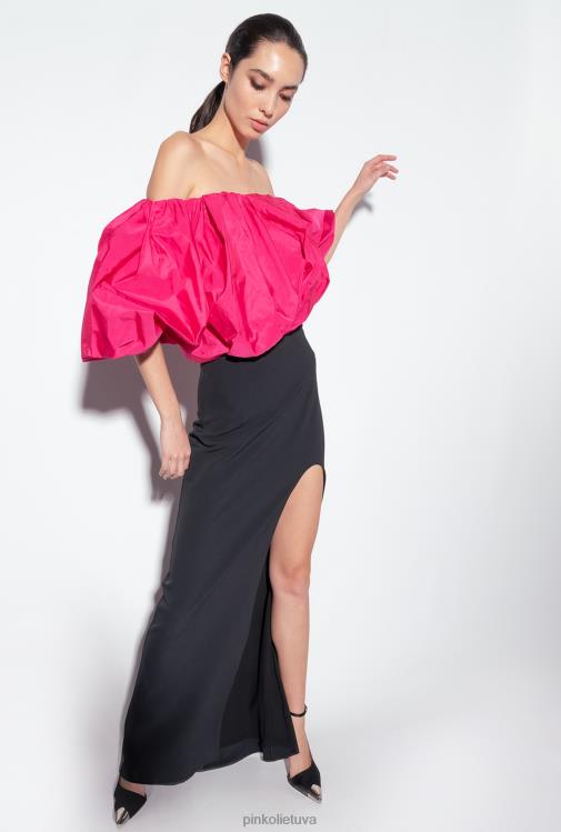 ilgos suknelės | DH06P212 galleria taft suknelė Pinko juoda/fuksija