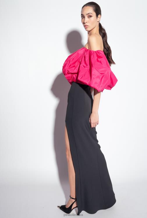 ilgos suknelės | DH06P212 galleria taft suknelė Pinko juoda/fuksija