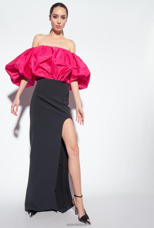 ilgos suknelės | DH06P212 galleria taft suknelė Pinko juoda/fuksija