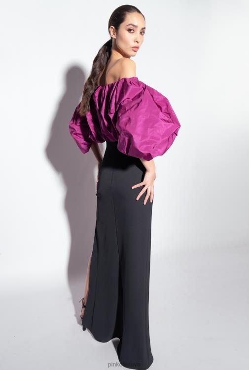 ilgos suknelės | DH06P213 galleria taft suknelė Pinko juoda/violetinė