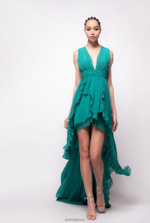 ilgos suknelės | DH06P220 ilga suknelė su raukšlėmis Pinko guminė karamelė