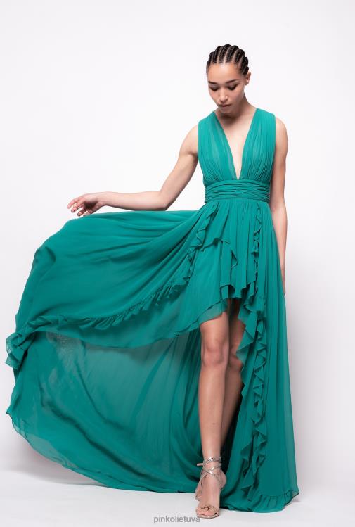 ilgos suknelės | DH06P220 ilga suknelė su raukšlėmis Pinko guminė karamelė