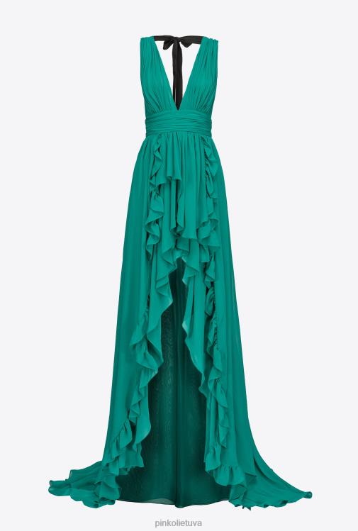 ilgos suknelės | DH06P220 ilga suknelė su raukšlėmis Pinko guminė karamelė