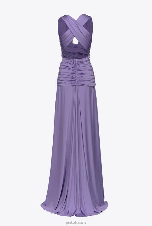 ilgos suknelės | DH06P27 ilga suknelė su kryžminėmis detalėmis ir apsiaustais Pinko bugenvilija