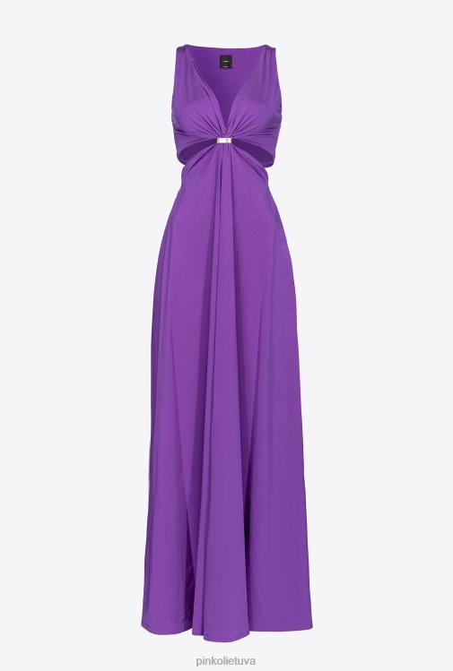 ilgos suknelės | DH06P33 ilga suknele su metaline detale Pinko pasididžiavimas violetinė