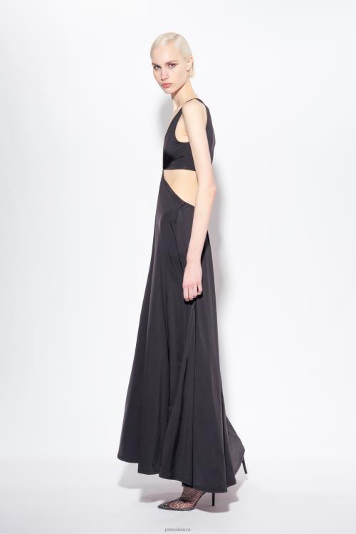 ilgos suknelės | DH06P35 ilga suknele su metaline detale Pinko limuzinas juodas