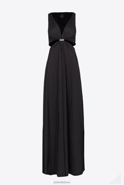 ilgos suknelės | DH06P35 ilga suknele su metaline detale Pinko limuzinas juodas