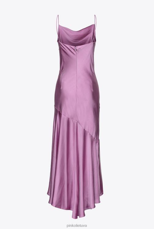 ilgos suknelės | DH06P38 kalama satino suknele Pinko orchidėja