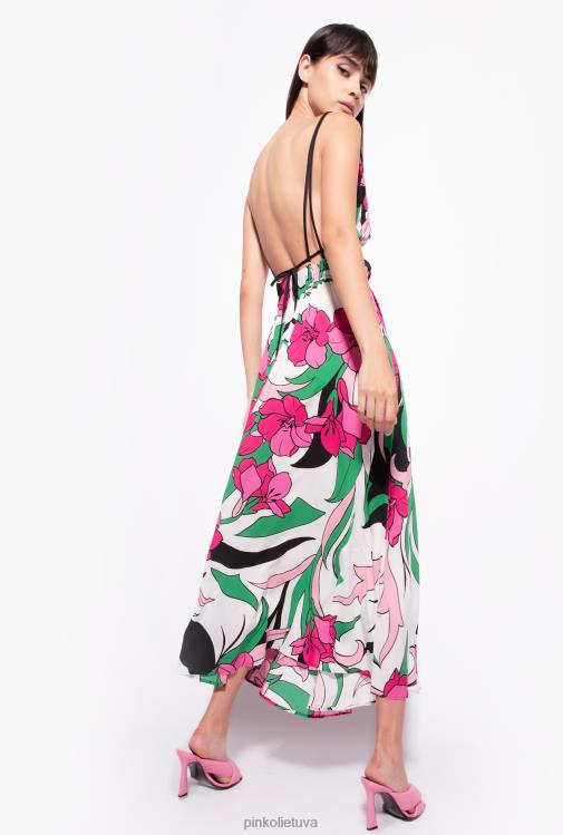 ilgos suknelės | DH06P42 spalvinga gėlių rašto suknelė Pinko daug juoda/fuksija