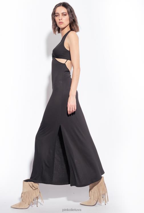 ilgos suknelės | DH06P5 ilga suknelė su iškirptomis detalėmis Pinko limuzinas juodas