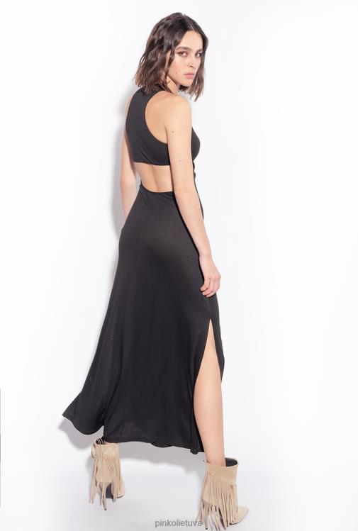 ilgos suknelės | DH06P5 ilga suknelė su iškirptomis detalėmis Pinko limuzinas juodas