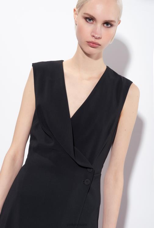 ilgos suknelės | DH06P70 elastinga krepinio midi suknelė Pinko limuzinas juodas