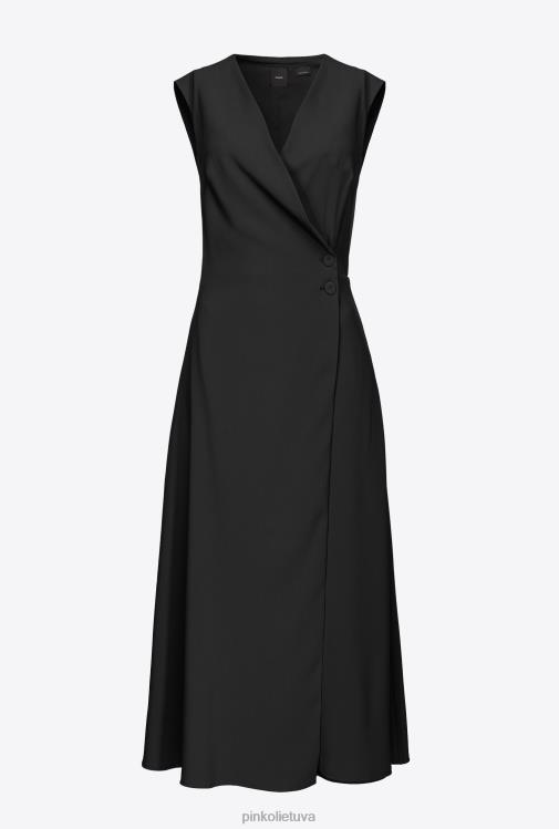 ilgos suknelės | DH06P70 elastinga krepinio midi suknelė Pinko limuzinas juodas