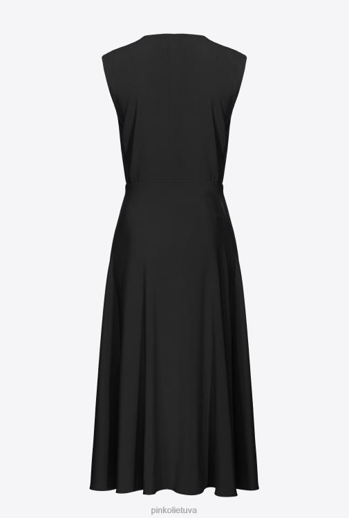 ilgos suknelės | DH06P70 elastinga krepinio midi suknelė Pinko limuzinas juodas