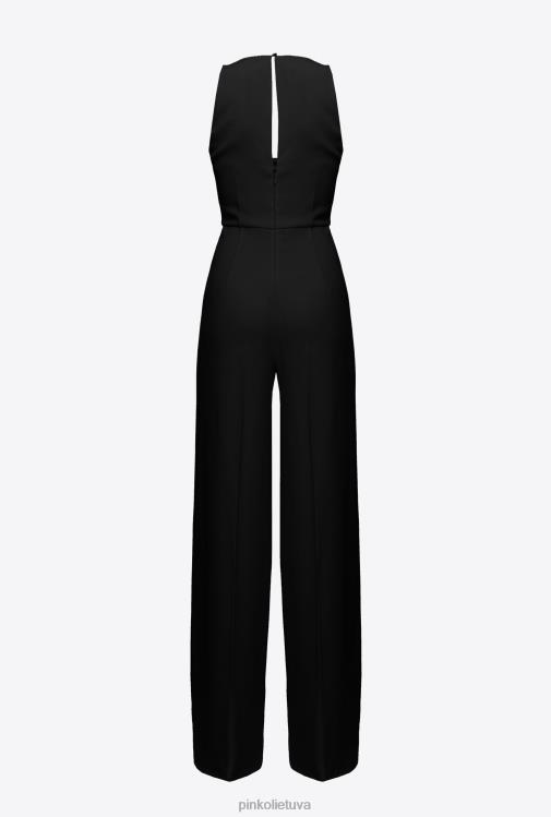 kombinezonai ir marškinėliai | DH06P108 kombinezonas su gėlių sage Pinko limuzinas juodas