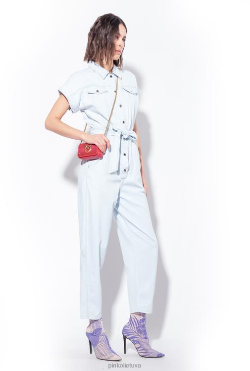 kombinezonai ir marškinėliai | DH06P129 lengvas džinsinis kombinezonas Pinko lengvas balinimo plovimas