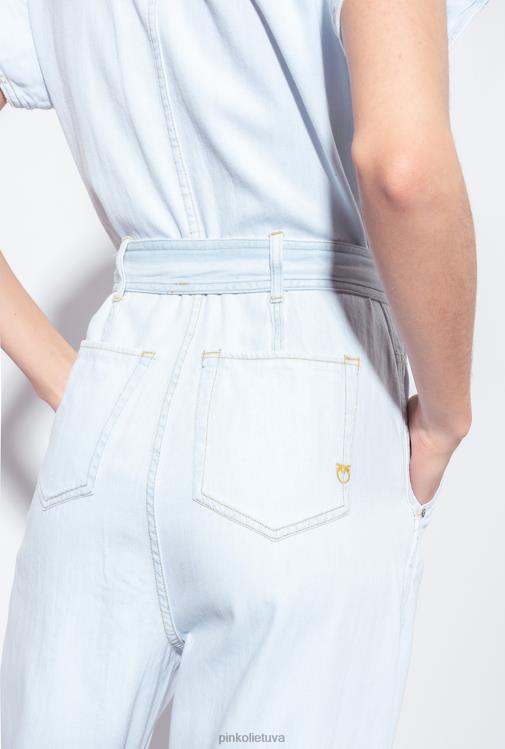 kombinezonai ir marškinėliai | DH06P129 lengvas džinsinis kombinezonas Pinko lengvas balinimo plovimas