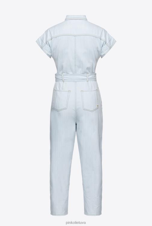 kombinezonai ir marškinėliai | DH06P129 lengvas džinsinis kombinezonas Pinko lengvas balinimo plovimas