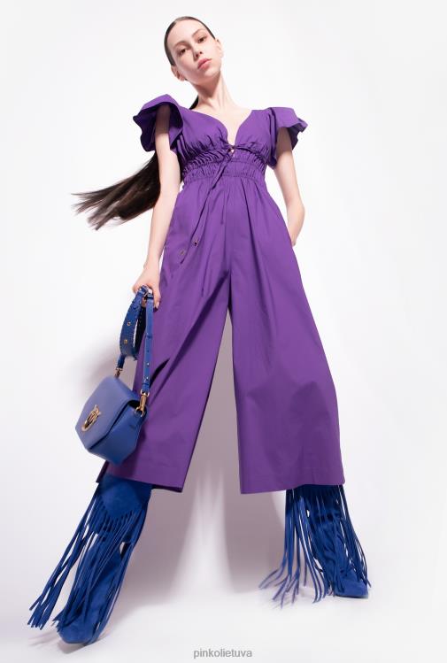 kombinezonai ir marškinėliai | DH06P151 medvilninis poplino kombinezonas Pinko pasididžiavimas violetinė