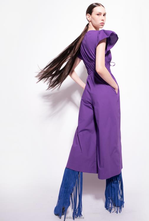 kombinezonai ir marškinėliai | DH06P151 medvilninis poplino kombinezonas Pinko pasididžiavimas violetinė