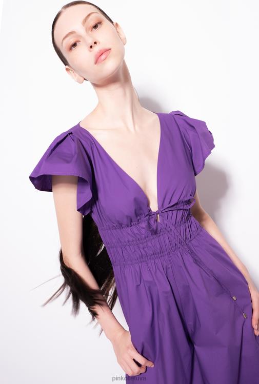 kombinezonai ir marškinėliai | DH06P151 medvilninis poplino kombinezonas Pinko pasididžiavimas violetinė