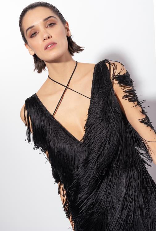 kombinezonai ir marškinėliai | DH06P159 kombinezonas su kutais Pinko limuzinas juodas