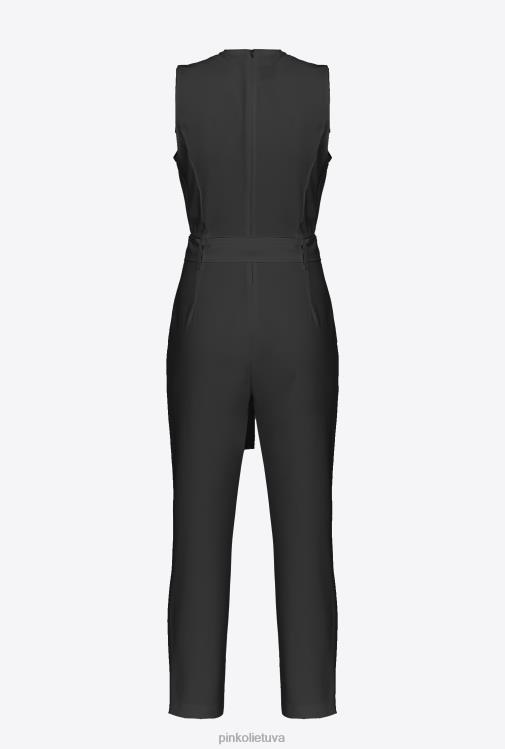 kombinezonai ir marškinėliai | DH06P84 kombinezonas su iškirpte priekyje Pinko limuzinas juodas