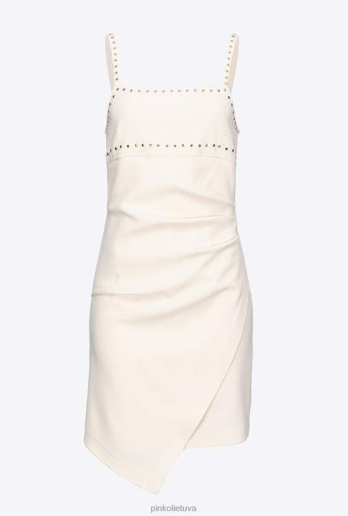 trumpos suknelės | DH06P109 mini suknele su smeigtukais Pinko rožinis dūmas baltas