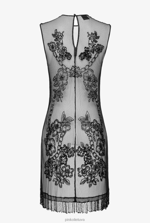 trumpos suknelės | DH06P117 Mini tiulio suknelė su tatuiruotėmis Pinko limuzinas juodas
