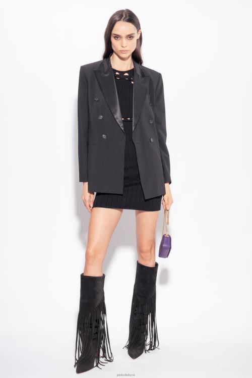 trumpos suknelės | DH06P11 megzta mini suknele Pinko limuzinas juodas