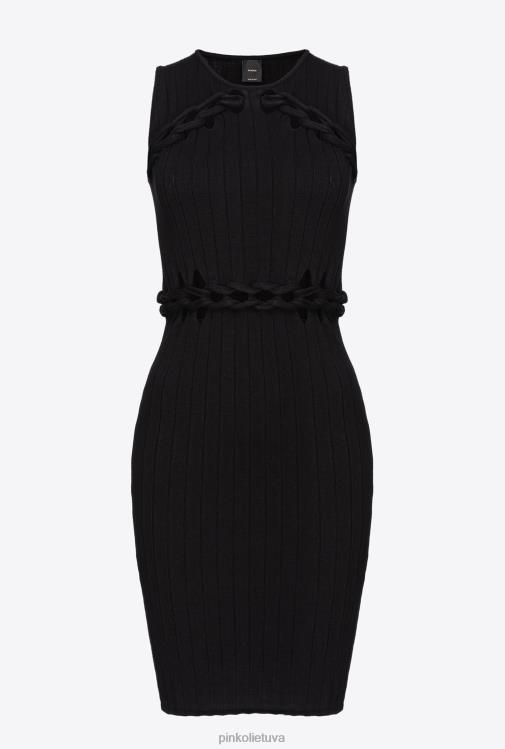 trumpos suknelės | DH06P11 megzta mini suknele Pinko limuzinas juodas