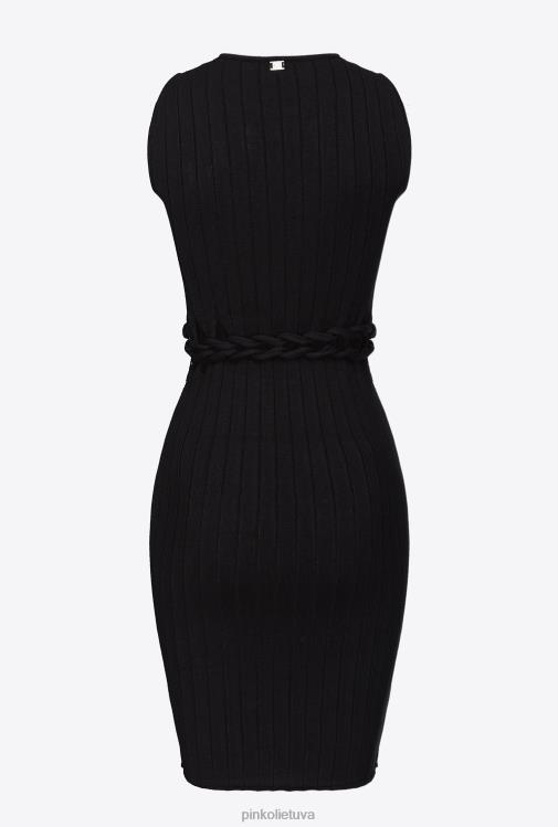 trumpos suknelės | DH06P11 megzta mini suknele Pinko limuzinas juodas