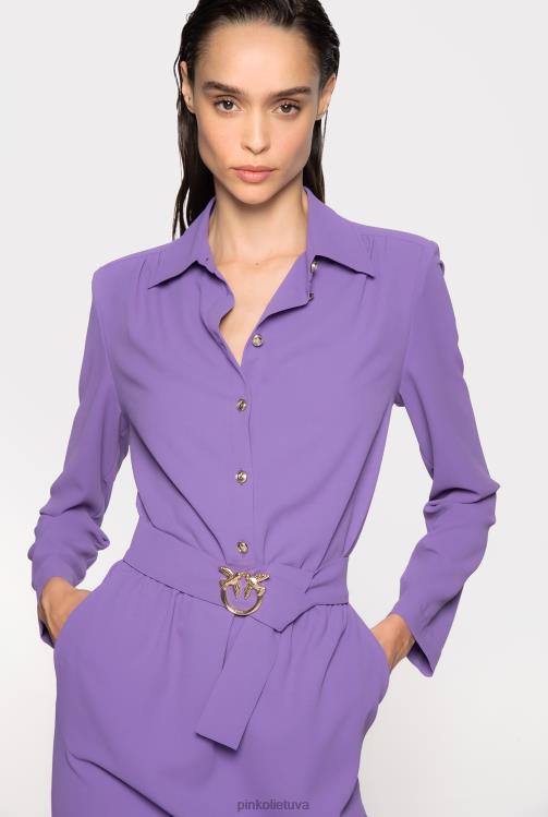 trumpos suknelės | DH06P126 marškininė suknelė su meilės paukščių sagtimi Pinko levandų alyvinė