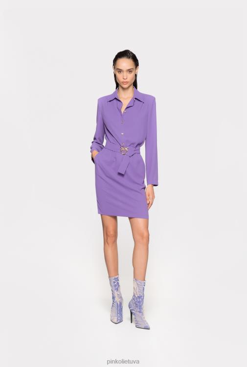 trumpos suknelės | DH06P126 marškininė suknelė su meilės paukščių sagtimi Pinko levandų alyvinė