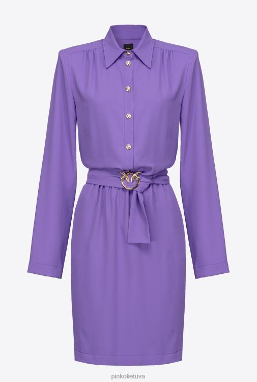 trumpos suknelės | DH06P126 marškininė suknelė su meilės paukščių sagtimi Pinko levandų alyvinė