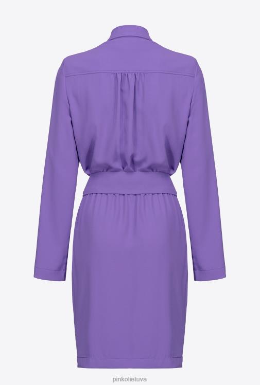 trumpos suknelės | DH06P126 marškininė suknelė su meilės paukščių sagtimi Pinko levandų alyvinė