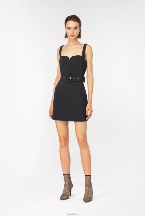 trumpos suknelės | DH06P13 mini suknele su dirželiu Pinko limuzinas juodas