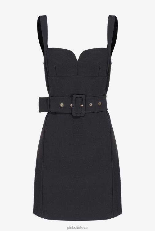 trumpos suknelės | DH06P13 mini suknele su dirželiu Pinko limuzinas juodas