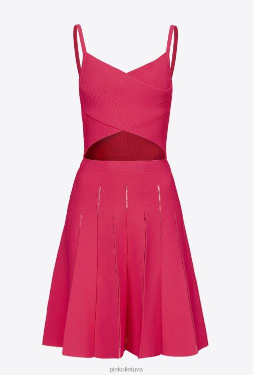 trumpos suknelės | DH06P146 megzta mini suknele Pinko aviečių raudonumo