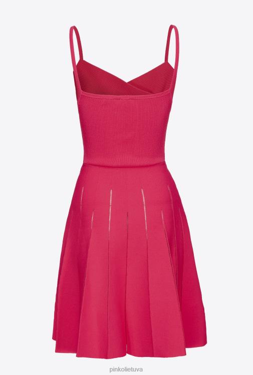 trumpos suknelės | DH06P146 megzta mini suknele Pinko aviečių raudonumo