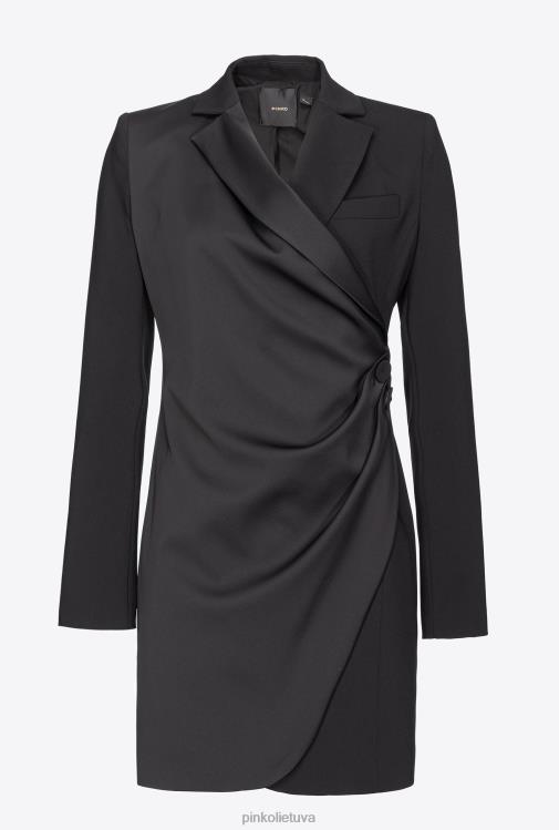 trumpos suknelės | DH06P149 satino švarko suknelė Pinko limuzinas juodas